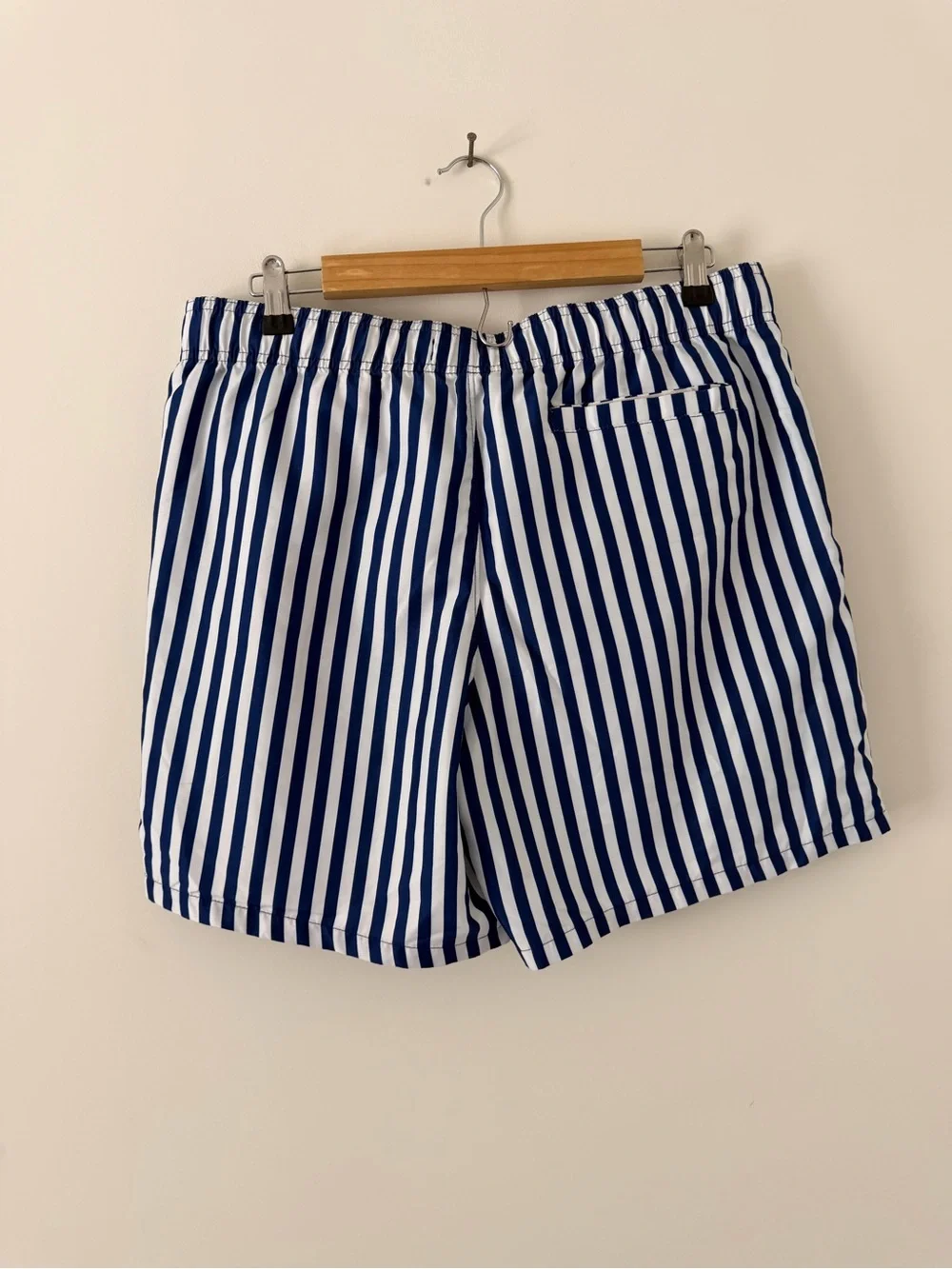 Hollister Blue and White Striped Swim Trunks